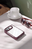 Coque de téléphone transparente à dos plat, anti-rayures, anti-taches, avec cadre à couverture intégrale et alignement parfait, couleurs assorties, pour iPhone Duo