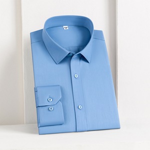 Camisa de Manga Larga para Hombre, de Algodón de Alta Calidad, Antiarrugas, Sin Plancha, para Negocios, Ropa Formal de Negocios para Hombre - Product Image 1