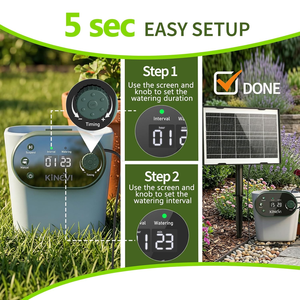 Kit d'irrigation automatique solaire pour plantes, système d'arrosage goutte à goutte 3W, 15 pots, 22 modes de temporisation, anti-siphonnage, minuteur de jardin extérieur DIY - Product Image 4