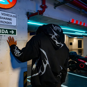 <strong>Gothic</strong> Streetwear Y2K Winter Full Zip up Hoodie <strong>Jacket</strong> Men's Dark Spider Rhinestone <strong>Gothic</strong> Punk Oversized Hoodies Custom Logo - Product Image 2