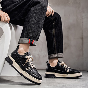 Men's <b>Shoes</b> 2025 Autumn New Youth Style Outdoor Trendy Design Waterproof Mesh Upper Thick Sole <b>Height</b> <b>Increasing</b> Running Casual - Product Image 4