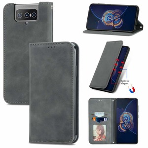 เคสโทรศัพท์แบบฝาพับหนัง PU ที่เป็นมิตรต่อผิวสำหรับ Asus <span class=keywords><strong>ZenFone</strong></span> <span class=keywords><strong>8</strong></span>ดีไซน์แบบพับได้พร้อมขาตั้งและช่องใส่บัตร - Product Image 1