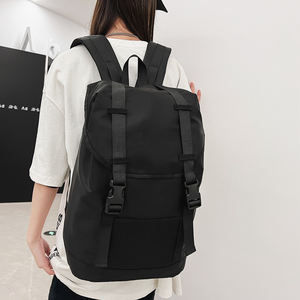 Custom Casual Sports <b>Backpacks</b> <b>Black</b> Nylon Travel Rucksack Hiking Back Pack Bag Men Flap School Student College <b>Backpack</b> - Product Image 3