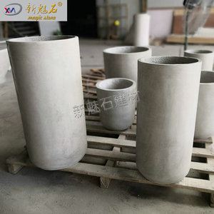 Maceta Cilíndrica de Cemento GRC con Diseño de Piedra Mágica, Blanca, para Jardín, Varios Tamaños Disponibles - Product Image 1