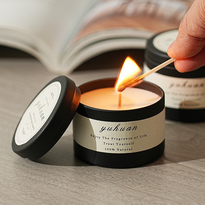 Bougie parfumée Northern Mu en boîte noire en forme de tasse, cire de soja, parfum naturel, cadeau de mariage - Product Image 2