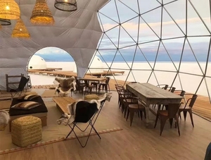 Tùy chỉnh sang trọng glamping cắm trại ngoài trời Lều tuyết trắng Lều tuyết PVC Lều trắc địa mái vòm Nhà lều nhà - Product Image 6