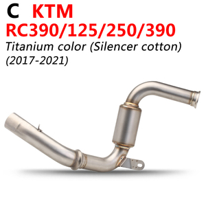 Pour <span class=keywords><strong>KTM</strong></span> <span class=keywords><strong>DUKE</strong></span> 390 <span class=keywords><strong>125</strong></span> 200 250 RC390 17-21 Ans Moto D'échappement Escape Modifié Mi Tuyau de Liaison Avec Catalytique - Product Image 3