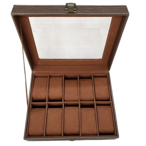 Wooden <b>Watch</b> Box 6 10 12 Slots Glass Top Retro Wood Grain <b>Watch</b> Display <b>Case</b> Luxury Mechanical Wristwatch Storage Organizer Hold - Product Image 5