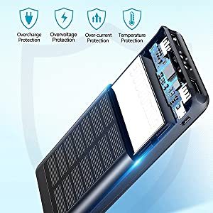 Banque d'alimentation solaire 25000 mAh, pack d'alimentation solaire portable 20000 mAh, onduleur, chargeur solaire pour téléphone portable - Product Image 3