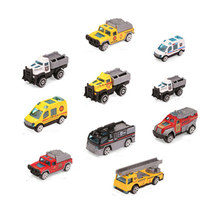 Et lega Mini Diecast giallo fuoco veicolo scorrevole auto da combattimento giocattolo di plastica per bambini piccoli Juguetes Camiones Camiones promozionali - Product Image 1