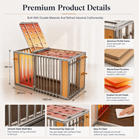 Cage pour chien en profilé aluminium, panneaux en acrylique transparent et en bois écologique, porte verrouillable, cage pour animaux de compagnie sur mesure