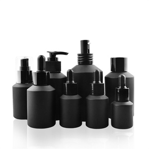 Chai Thủy Tinh Đeo Vai Màu Đen Mờ 200Ml 120Ml 100Ml 60Ml 30Ml 15Ml Có Vòi Phun Nắp Nhỏ Giọt Cho Kem Dưỡng Da Dầu Huyết Thanh - Product Image 1