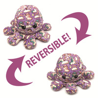 Nouvelles peluches poulpes réversibles, style dessin animé marin de Noël, avec paillettes, douces et réversibles