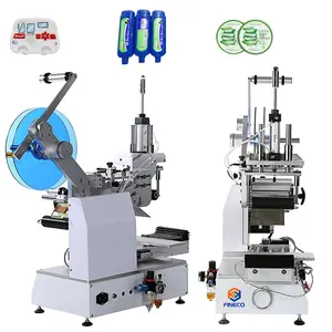 guangdong Semi automatic flat surface square bottle adhesive transparent sticker preroll labeling machine