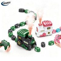 Permainan Koleksi Blok Kereta RC Magnetik dengan Suara Asap untuk Anak-anak, Permainan Interaktif RC Makan Mobil, Tumbuh, Ulangi, Mainan STEM