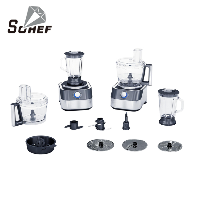 Electric Multifunctional 5-in-1 Stainless Steel Plastic 2.5L Food Processor Grinding BPA Free High Efficiency Kitchen Appliance