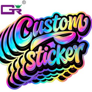 Autocollants <span class=keywords><strong>en</strong></span> vinyle holographique personnalisés, lettres de l'alphabet arc-<span class=keywords><strong>en</strong></span>-ciel laser, autocollants découpés pour la décoration de guitare, <span class=keywords><strong>casque</strong></span>, skateboard - Product Image 1