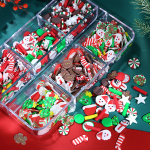 Autocollants pour ongles en argile à appliquer facilement, 6 grilles, motifs Père Noël et flocons de neige, pour la décoration des ongles - Product Image 1
