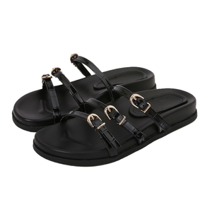 YX 2025 <b>Summer</b> New Fashion Versatile Casual Beach Sandals for Women's Outer Wear <b>Flats</b> Thick Sole Soft Platform Flip Flops - Product Image 1