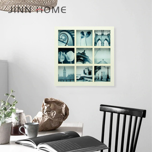 Cornice per Collage di <span class=keywords><strong>foto</strong></span> in stile galleria fai da te in bianco con Display a più immagini 9 <span class=keywords><strong>foto</strong></span> quadrate illustrazioni grafiche artistiche - Product Image 6