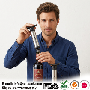 Lovin Vacuum Wine <b>Pump</b> with Stoppers Stainless Steel Reusable Wine Preserver <b>Bar</b> Tool Modern Design - Product Image 3