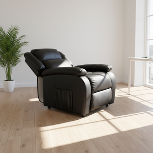 Sofá Individual Multifuncional de Cuero PU Genuino con Espuma de Alta Densidad, Rotación, Masaje y Bluetooth BTLS002 para Sala de Estar - Product Image 1