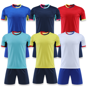 Ensemble de maillots de sport unisexes à manches raglan personnalisés, séchage rapide, respirant, évacuation de l'humidité, col rond, manches courtes, uniforme d'équipe, football - Product Image 1