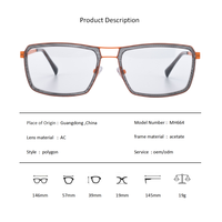 Montura de Gafas Cuadradas de Metal Ultraligeras, Acero Inoxidable, Unisex, Monturas de Moda de Lujo MOOHE MH664 para Uso Diario