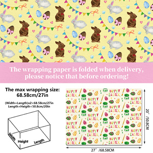 Huancai 12 PCS <strong>Easter</strong> <strong>Wrapping</strong> <strong>Paper</strong> Sheets Bunny Eggs Gift <strong>Wrapping</strong> <strong>Paper</strong> Flat DIY Craft Art <strong>Paper</strong> for Spring Party Supplies - Product Image 4