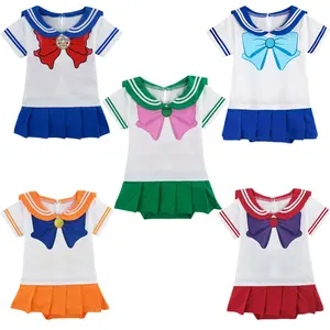 Più nuovo del Anime di Cosplay Sailor Moon Del Bambino Della Ragazza Vestiti Della Tuta Nuovo Nato Del Bambino Delle Ragazze Dei Pagliaccetti Vestiti