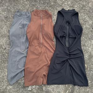 Traje Deportivo KD de Color Sólido de Alta Intensidad para Yoga con Cierre de Cordón, Spandex/Nailon para Mujer - Product Image 1