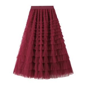 <span class=keywords><strong>Tulle</strong></span> couches longue jupe pour femmes filles personnalisé 2024 a-ligne plissé élégant demoiselle d'honneur <span class=keywords><strong>jupon</strong></span> Tutu pour femmes maille Maxi jupe - Product Image 4