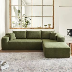 Juego de sofá de esquina moderno modular de 3 plazas para apartamento, terciopelo de cuero con relleno de esponja para uso en hotel/Villa - Product Image 3