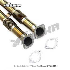 Custom Catback Exhaust with Valve for Nissan GTR/GT-R R35 3.8TT 2008-2023 Boska 1.2mm Thick Titanium Y-Pipe Muffler - Product Image 2