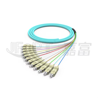 12-Core Pigtail serat dengan SC/LC/FC/ST 0.9mm APC/UPC untuk FTTH ODF panel OM2/OM Simplex/kabel komunikasi dupleks