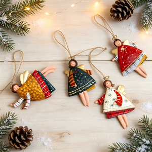 Enfeite de Natal Decorativo de Ferro para Pendurar, Anjo Colorido Fofo, Acessório Aconchegante para Casa, Enfeite para Árvore de Natal - Product Image 3