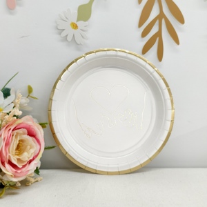 DAMAI Wedding Decoration Bridal Shower Supplies White Pink With Heart Element Plate <b>Disposable</b> <b>Tableware</b> Paper Cups Napkins - Product Image 6