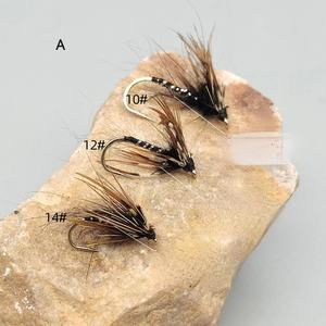 3 Couleurs Accessoires de Pêche Grizzly Roster Selle Mouche Humide Hameçons Matériel de Pêche Appâts Artificiels Crochets Mouche - Product Image 4