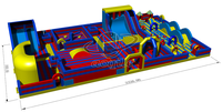 Parc d'attractions gonflable coloré Obstacle gonflable Aire de jeux pour sports Parc à thème gonflable