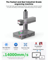 Machine de gravure laser UV portable DAJA A1, mini marqueur laser UV pour la gravure sur cristal, verre, métal, acrylique, bois, cuir, plastique