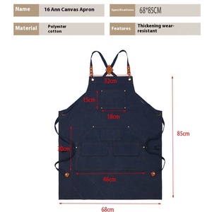 Bông vải xuyên biên giới BIB Tạp Dề nhà cà phê sữa trà cửa hàng cắt tóc Nhà Bếp Làm Vườn đồng bằng eo tay cho đầu bếp sử dụng - Product Image 3