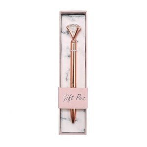 Luxury Diamond Gift Pen Set, Custom Printing Metal Pen With Box For Girl