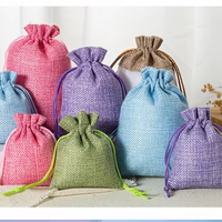 Pochette écologique en jute et toile de jute pour cadeaux de mariage, sac en toile de jute naturelle avec cordon de serrage pour emballage cadeau