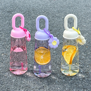 500ml Summer Water <strong>Bottle</strong> With <strong>Big</strong> Handle Portable for Girls Leak Proof Transparent Travel Cup <strong>Milk</strong> Tea Mug Hot Sale Drink Cup - Product Image 2