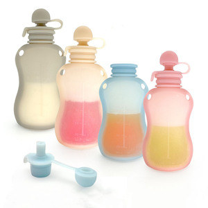 Bolsa Reutilizable de Silicona Libre de BPA para Almacenamiento de <span class=keywords><strong>Leche</strong></span> <span class=keywords><strong>Materna</strong></span>, Contenedor para Puré de Arroz y Frutas <span class=keywords><strong>con</strong></span> Escala Graduada de 150 ml - Product Image 1