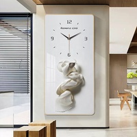 Venta Directa de Fábrica, Relojes de Pared Decorativos de Porcelana de Cristal, Arte Moderno Personalizado, Marco de Aleación de Aluminio Dorado