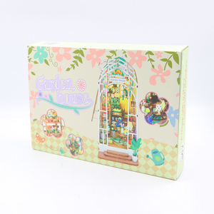 Hongda Venta caliente M2313 Garden House Wooden Book Nook Diy Kit de Rincón de libro en miniatura con luz - Product Image 5