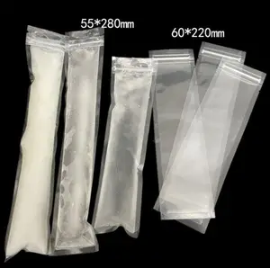 Sac de poche en plastique transparent imprimé avec fermeture éclair