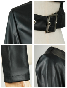 <span class=keywords><strong>Chaqueta</strong></span> de moto Bliberry 2026, la más reciente, de un solo hombro, con hebilla, para mujer, ajustada, de piel sintética, para verano - Product Image 4