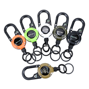 Chất Lượng Cao Biểu Tượng Tùy Chỉnh Ngoài Trời Carabiner Kim Loại Dây Có Thể Thu Vào La Bàn Huy Hiệu Reel Chủ Leo Núi Móc Chìa Khóa Với La Bàn - Product Image 5
